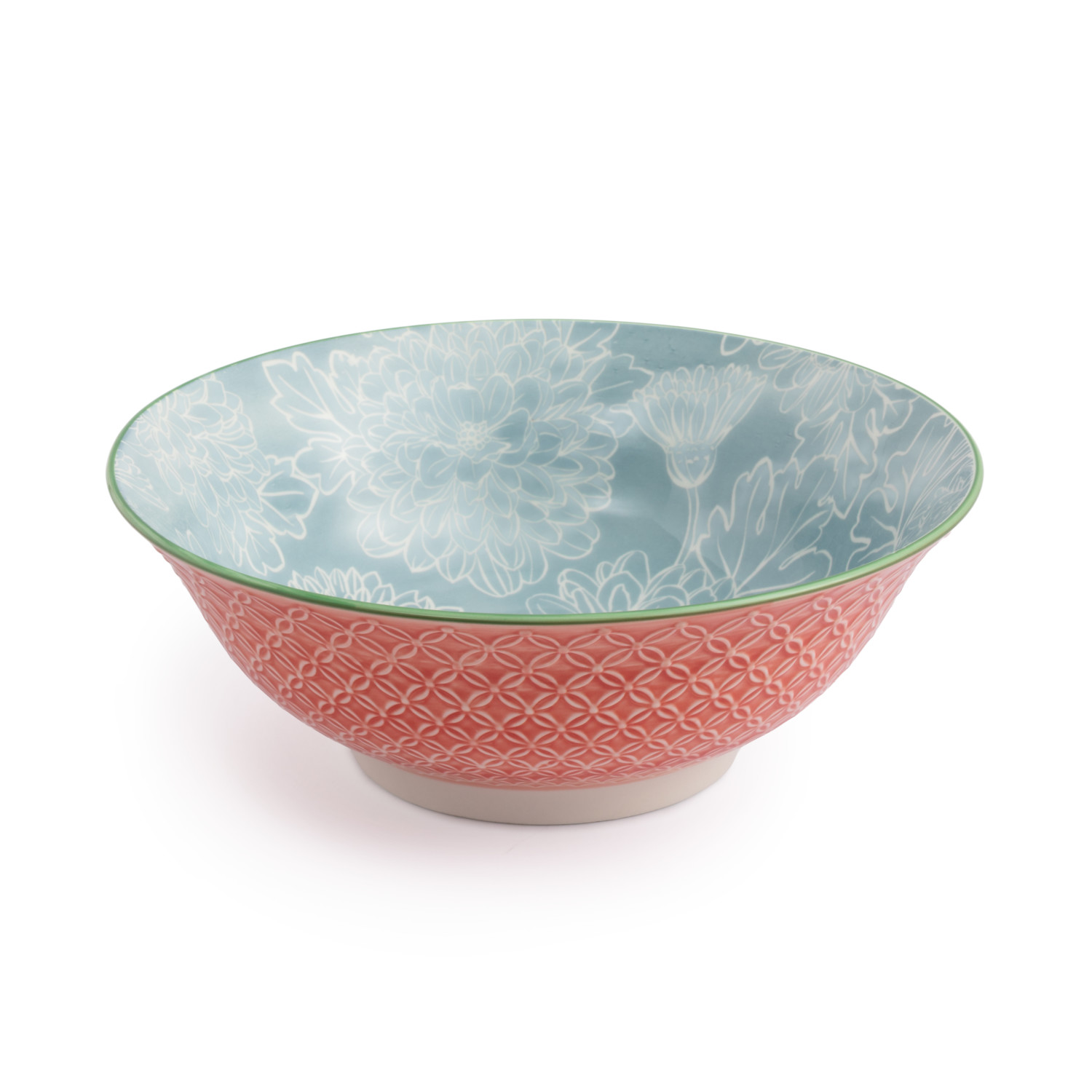 Mikasa Grey Floral Stoneware Ramen Bowl, 21cm