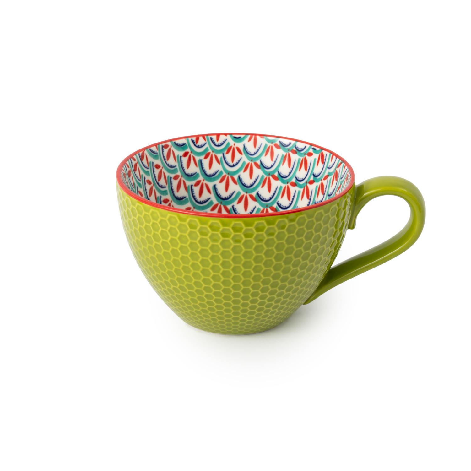 Mikasa Green and Blue Geometric Stoneware Mug, 330ml
