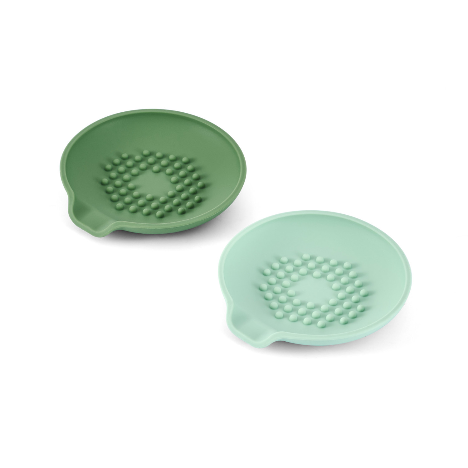 KitchenCraft Silicone Spoon Rests with Raised Grips, Light and Dark Green, Display of 24