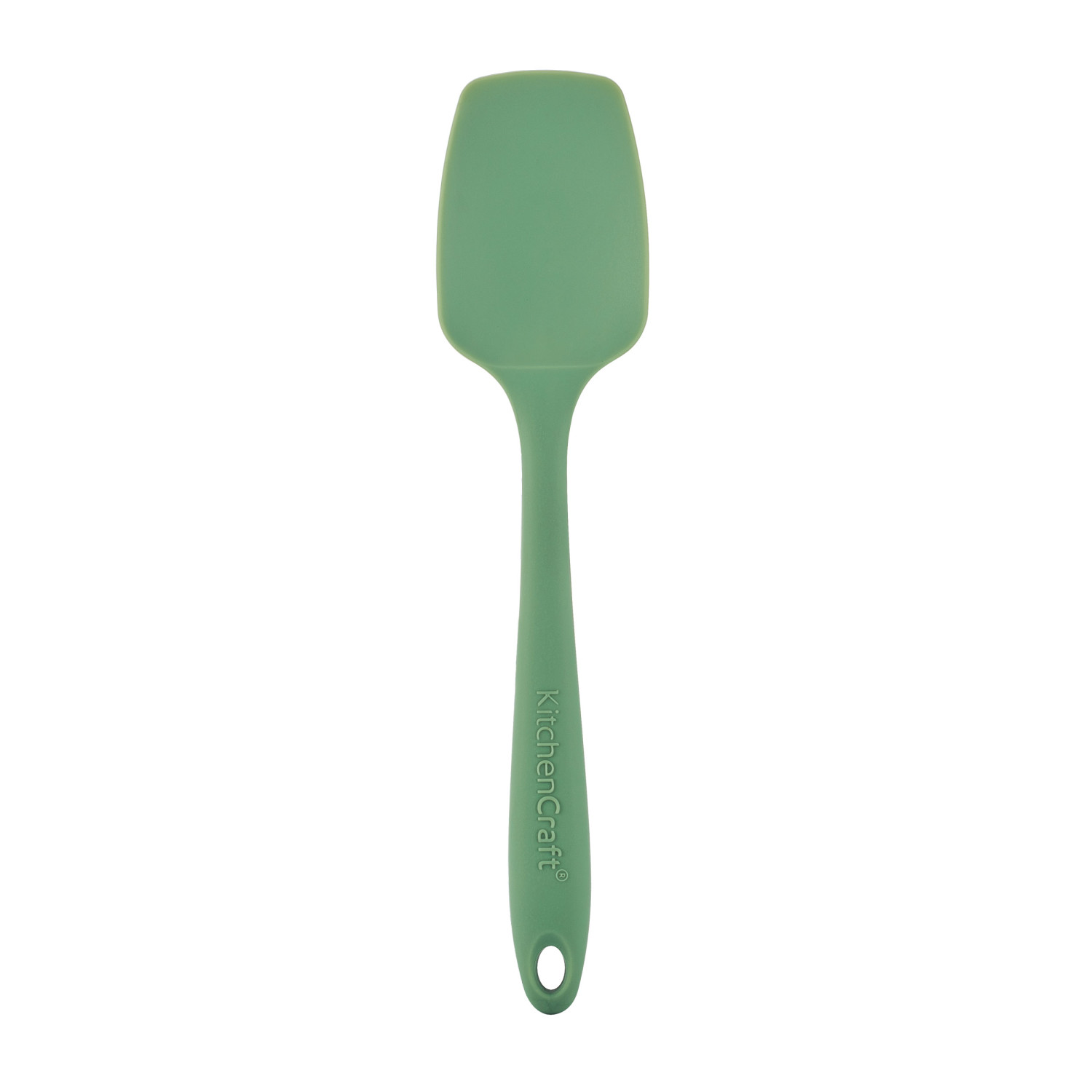 KitchenCraft Silicone Mini Spoon Spatulas, Green Flexible Small Utensils, Display of 24