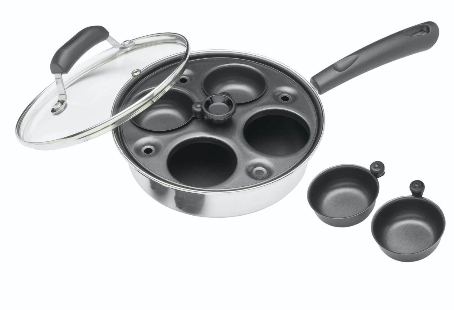 KitchenCraft Aluminium Coated Carbon Steel Four Hole Egg Poacher KitchenCraft Aluminium Coated Carbon Steel Four Hole Egg Poacher