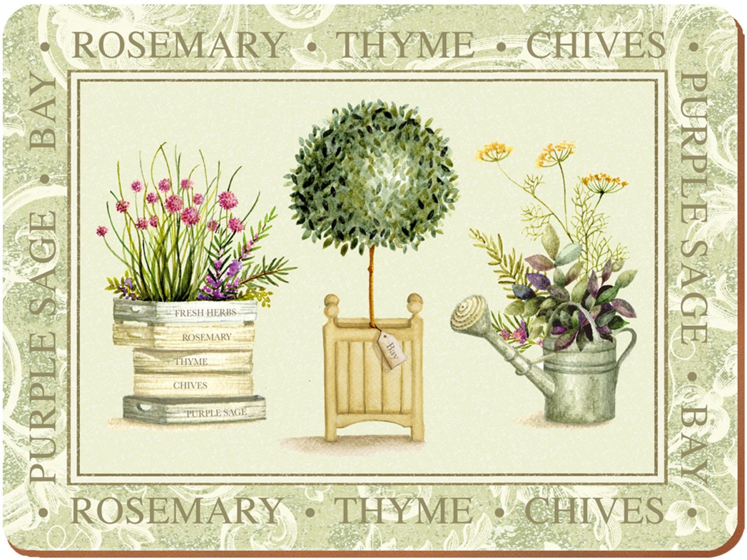 Creative Tops Topiary Pack Of 4 Large Premium Placemats Creative Tops Topiary Pack Of 4 Large Premium Placemats
