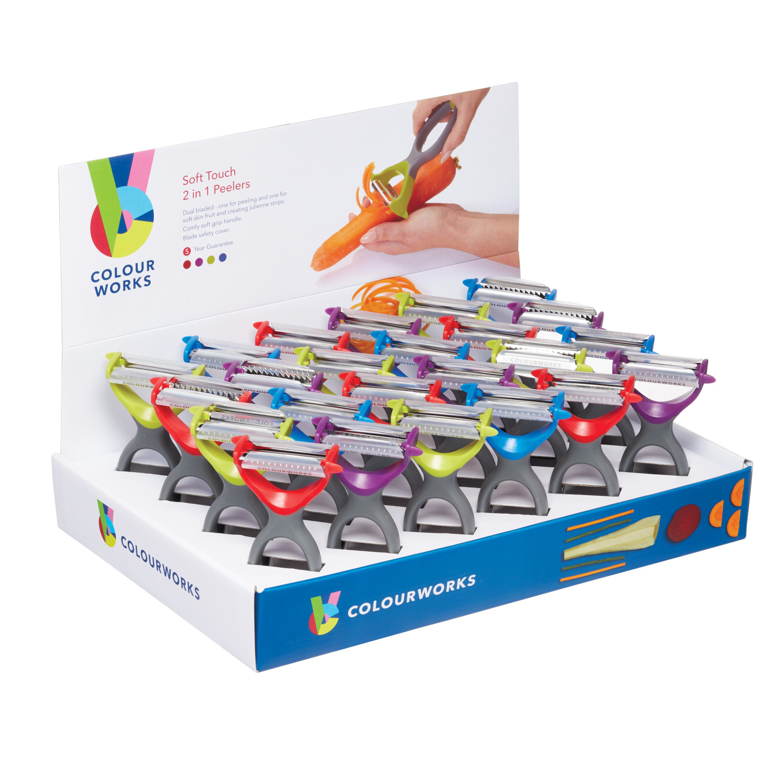 Colourworks Display of 24 Two in One Peelers Colourworks Display of 24 Two in One Peelers