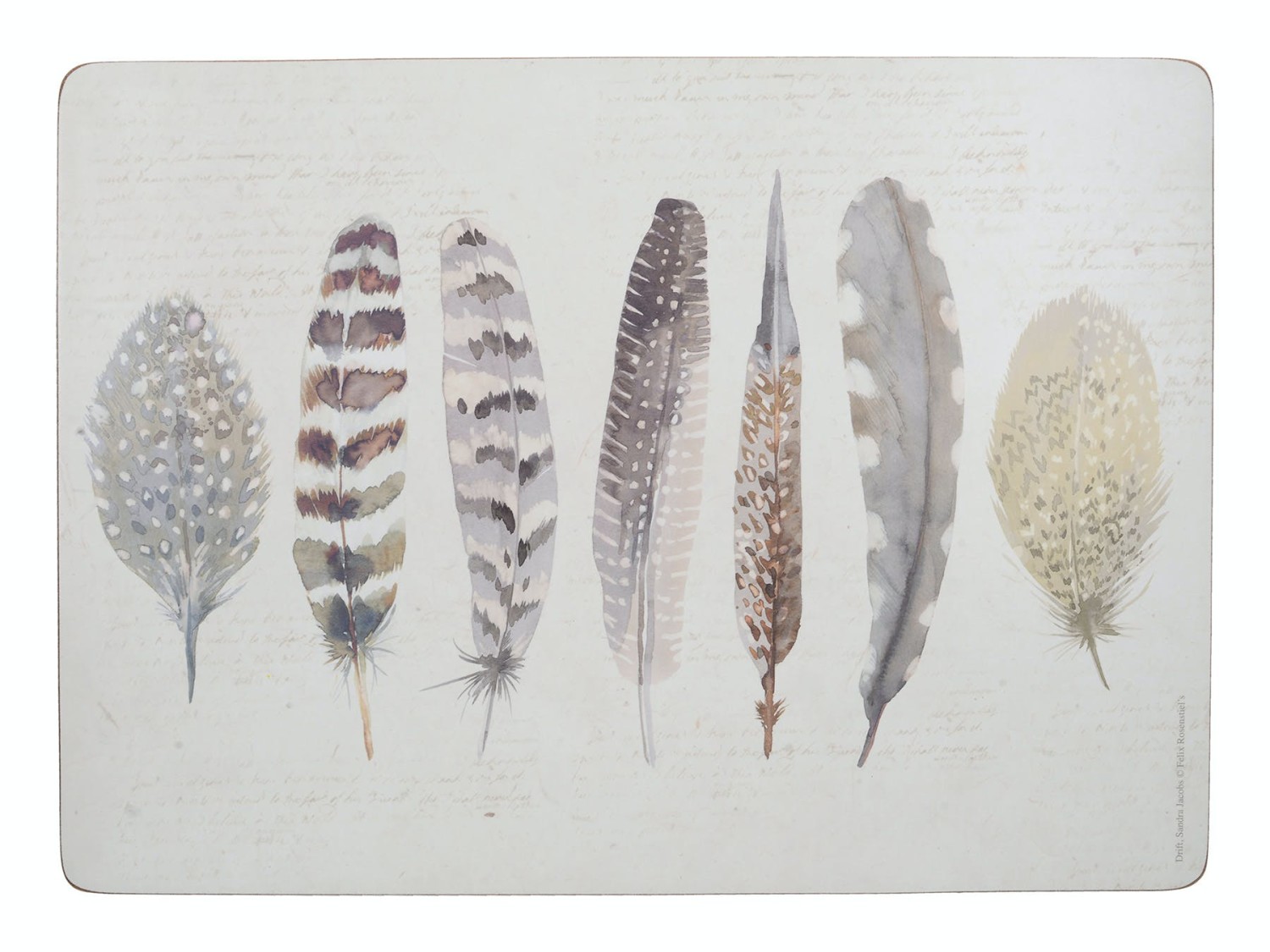 Creative Tops Feathers Pack Of 4 Large Premium Placemats Creative Tops Feathers Pack Of 4 Large Premium Placemats