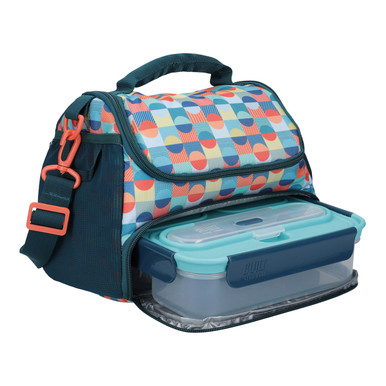Kitchencraft Lulworth Holdall Style Cool Bag - Blue & Cream