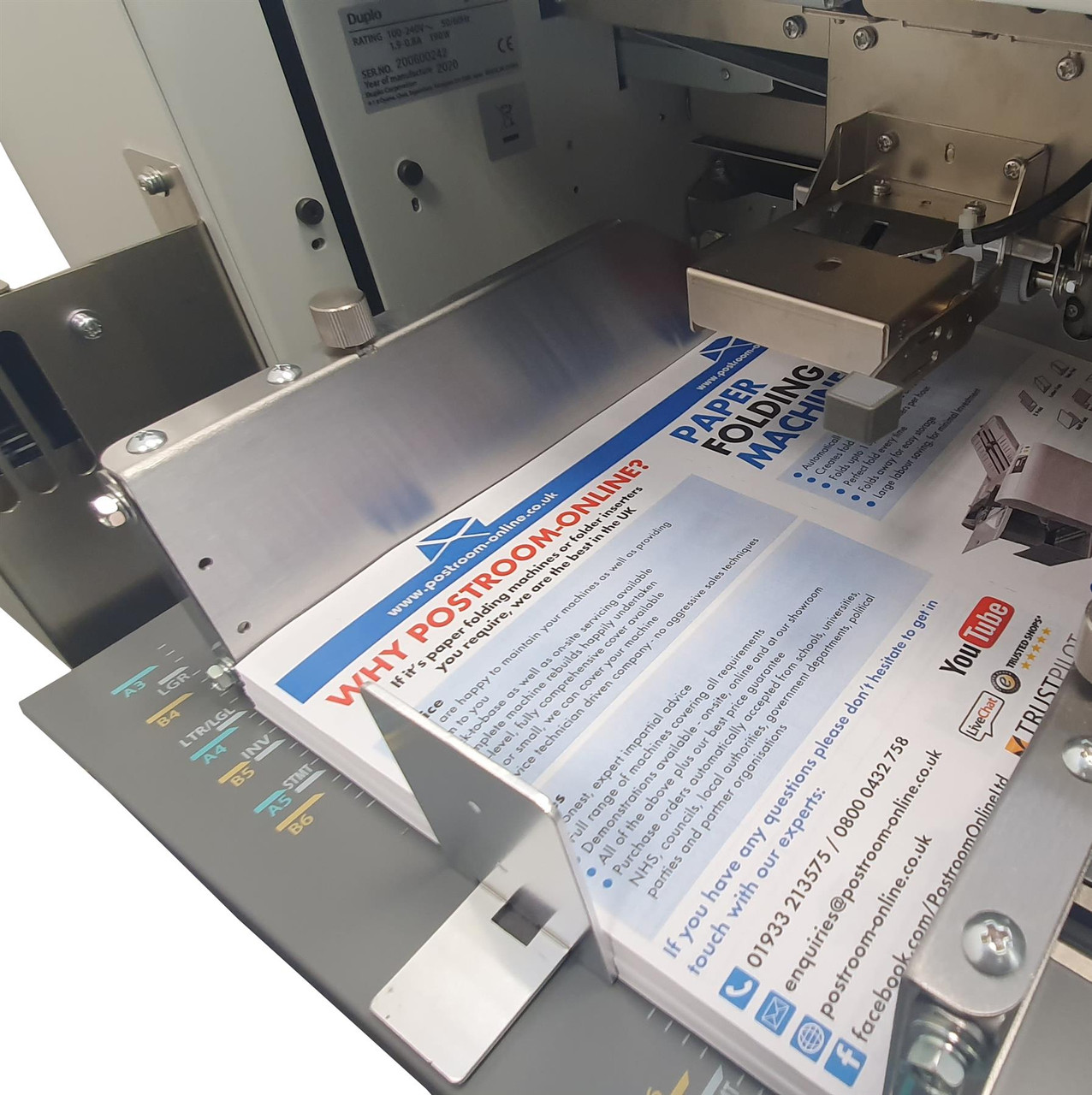 Duplo DF-1300L - Long Sheet Suction Air Feed Paper Folding Machine Duplo DF-1300L - Long Sheet Suction Air Feed Paper Folding Machine