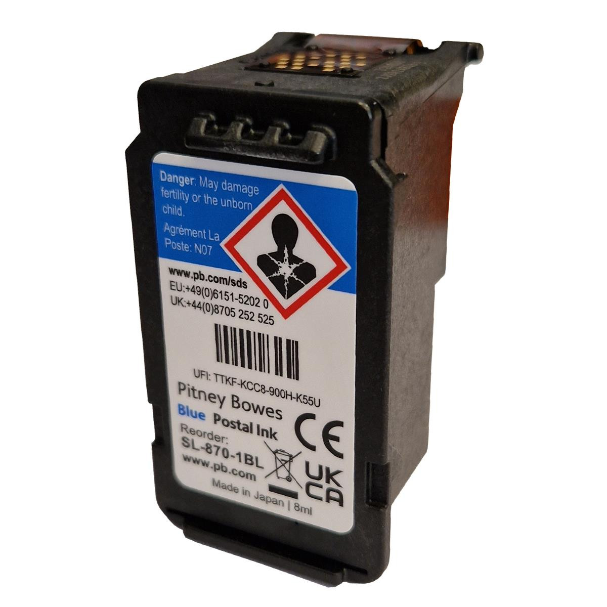 PITNEY BOWES - SendPro MailStation Ink Cartridge - SL-870-1BL - OEM - BLUE