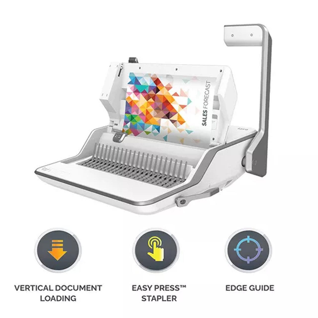 Fellowes -Lyra 3-in-1 Comb Binder / Hole Punch / Staple  - 20 Sheet Punch - 300 Sheet Binder