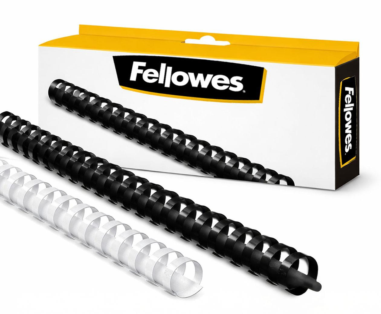 Fellowes - Comb Plastic Binders Pack 100pcs - White - Black
