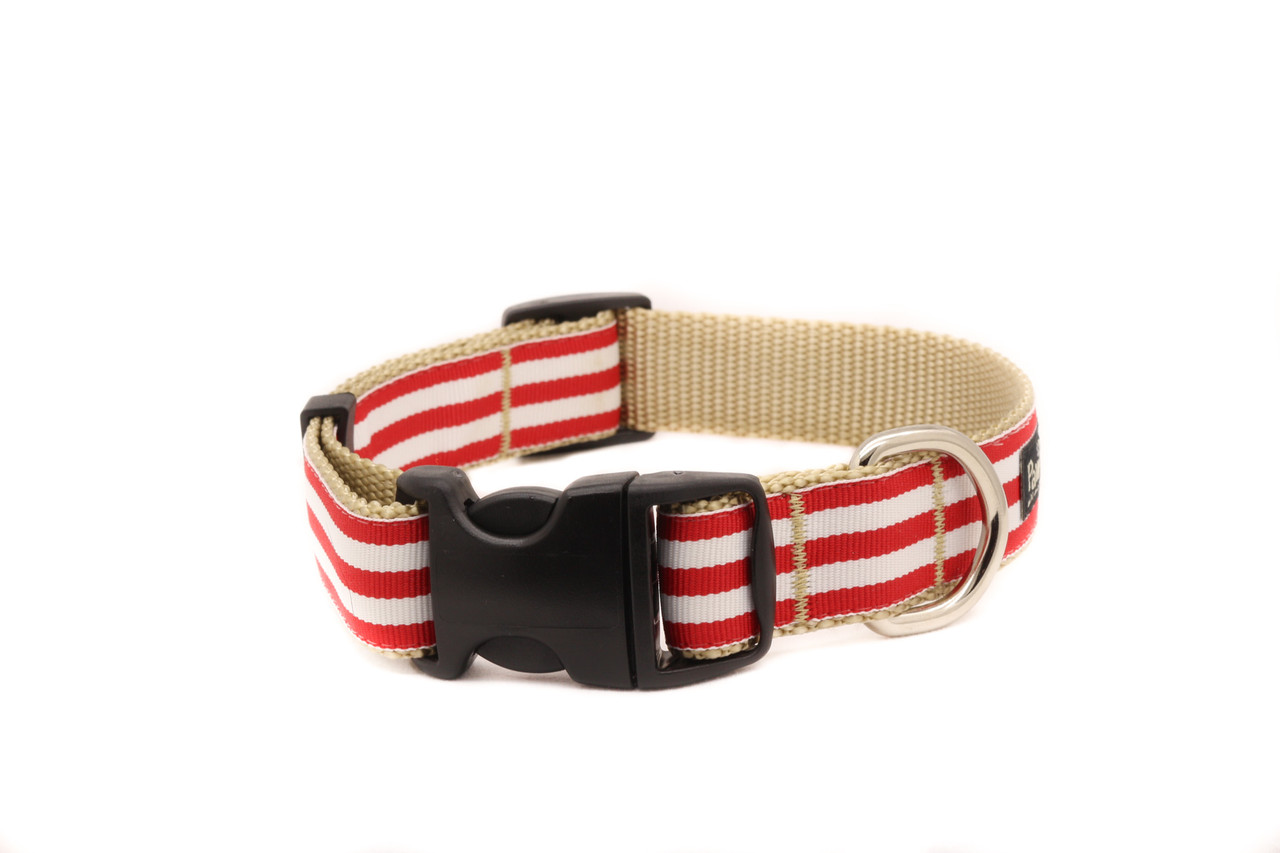 Santa Stripe Red Dog Bandana — Collar Me Crazee