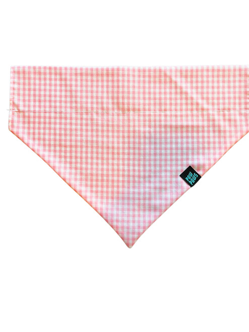 Pink Gingham Dog Bandana