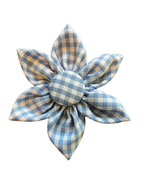 Blue Gingham Dog Blossom