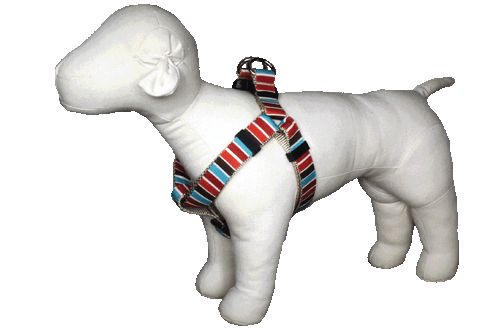 Hula Hoop Dog Harness - Hula Stripe on Tan
