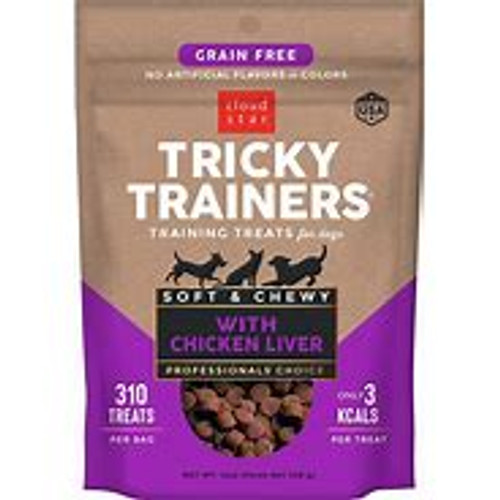 CLOUD STAR TRICKY TRAINER TREAT CHEWY LIVER 14 OZ
Grain-free, all-natural treats are perfect for rewarding all dogs from puppy to senior.
Made with a soft texture that is easy to chew and won’t dry out or crumble.
Less than 3 calories per treat and low in fat, with a tasty and digestible recipe.
Home-style recipes are simply prepared with nutritious and delicious ingredients.
Made in the USA by the family-owned company with no corn, wheat or soy or artificial colors or flavors.
 
Ingredients
Pork Liver, Peas, Vegetable Glycerin, Potato Flour, Chickpeas, Flaxseed Meal, Cane Sugar, Chicken Fat (Preserved With Mixed Tocopherols), Dried Egg, Dried Cultured Skim Milk, Natural Chicken Flavor, Tapioca Starch, Sweet Potato, Calcium Lactate, Phosphoric Acid, Salt, Natural Smoke Flavor, Lactic Acid, Cane Molasses, Mixed Tocopherols (Preservative), Ascorbic Acid (Preservative), Rosemary Extract.