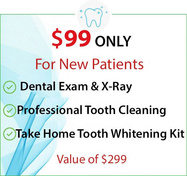 $99 (Dental Exam + X Ray + Professional Tooth Cleaning + Take Home Tooth whitening Kit) - For New Patient (Value of $299) in  Woodhaven Downriver, West Bloomfield, Ann Arbor & Waterford, MI - Dental House Dentist Office