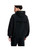 Black Stretch Limo Hoodie with relaxed oversized fit and adjustable hood, front view