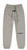 Cuffed grey sweatpants with relaxed oversized fit and elastic waistband, front view
