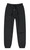 Cuffed black sweatpants with relaxed oversized fit and elastic waistband, front view