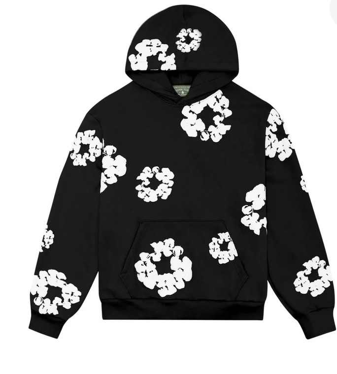 Denim Black and White Hoodie