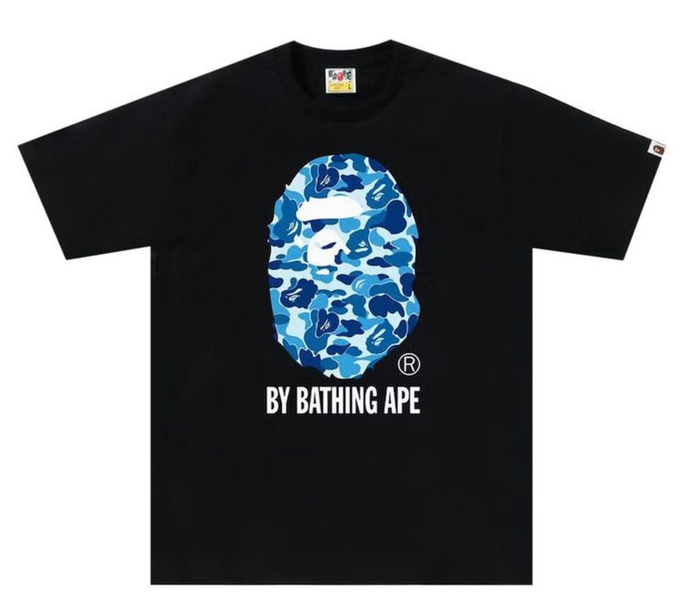 Bape Tee Blue Regular White Letter