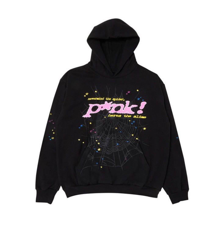 SP5DER P*nk HOODIE BLACK