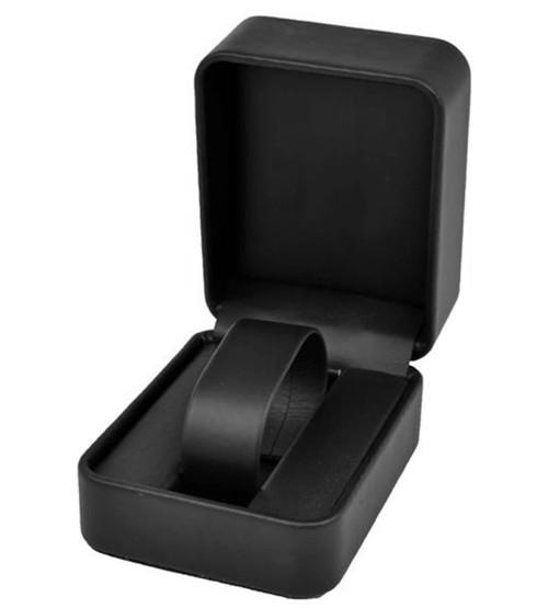 Black leatherette thin c watch jewelry box with removable c