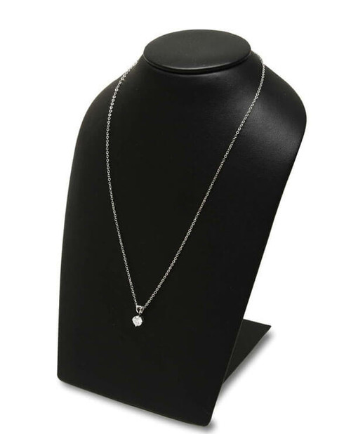 Black vienna second largest stackable neckform with elastic band for securing chains.