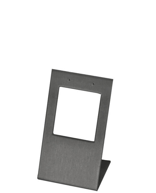 Dark grey palladium linea leatherette frame earring display for hoops or huggies