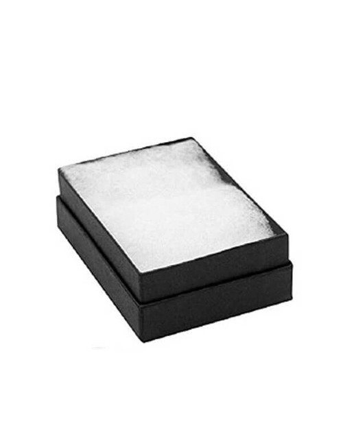 2 PC matte black cotton filled gift box