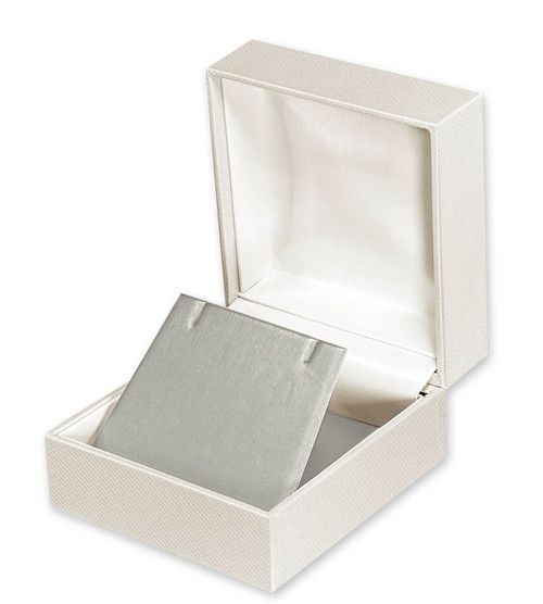 Pearl off-white textured medium earring or pendant jewelry box with champagne interior