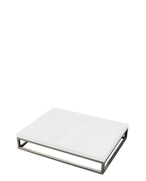 White vienna leatherette color swatch for Medium Riser platform stainless steel base