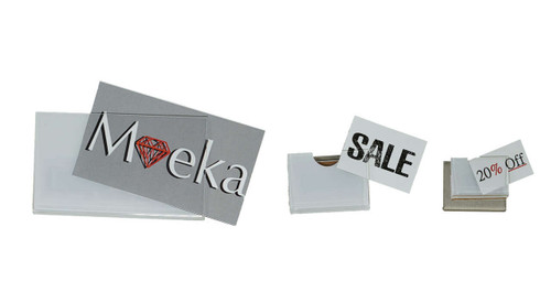 Clear acrylic magnetic signage available in 3 sizes