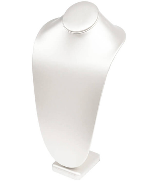 Luna linea leatherette tall window neckform jewelry display with wire hooks and velcro on back.