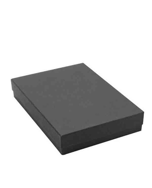 2 PC matte black cotton filled gift box