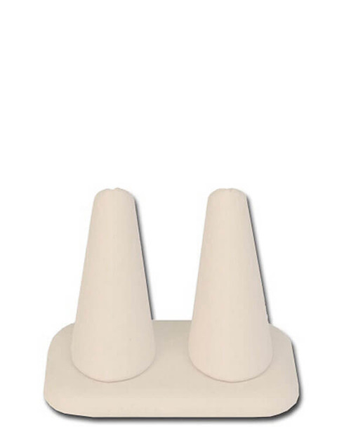 Beige vienna leatherette double ring finger with base