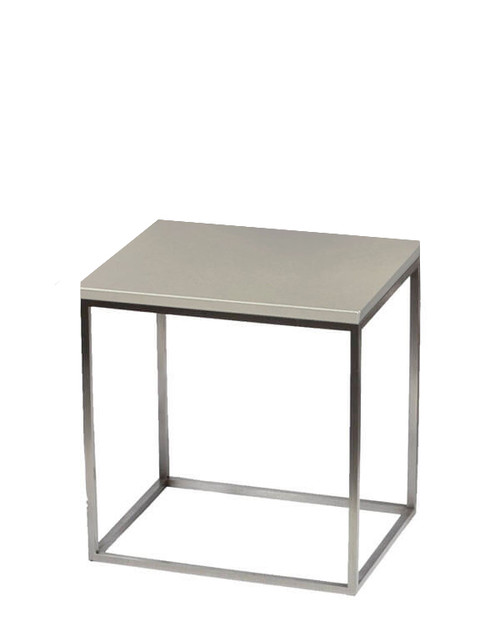 Champagne paradiso leatherette color swatch for Medium Riser platform stainless steel base