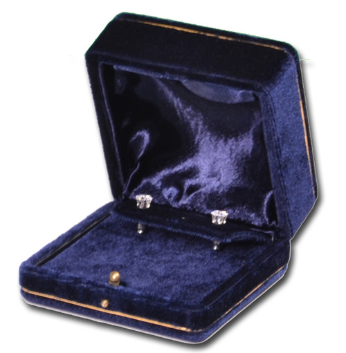 KE7FAV-Navy Velvet Medium Flap Earring Box