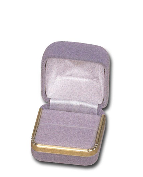 Royal grey Plush Velvet Metal Small ring jewelry gift box