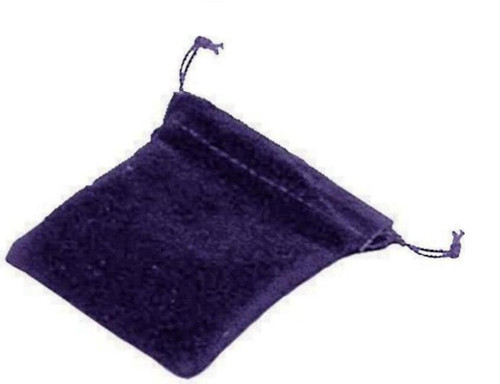 Blue suede drawstring pouch