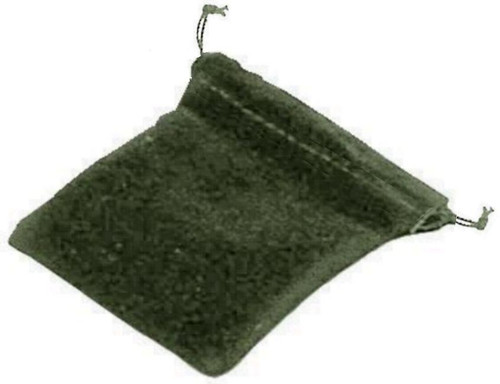 Hunter Green suede drawstring pouch