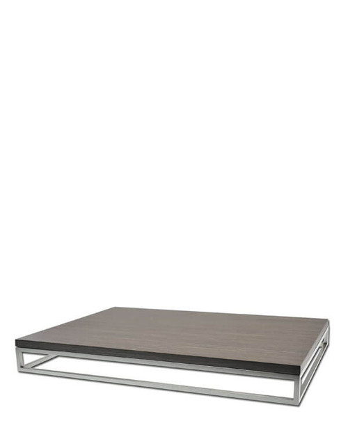 Large Riser platform with ebony wood top and stainless steel base