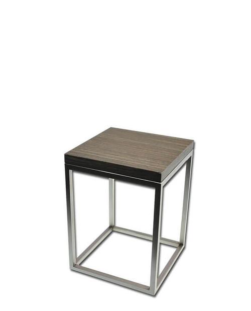 Small highlight Riser platform with ebony wood top and stainless steel base