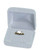 Soft platinum grey suede double ring jewelry gift box with matching suede interior.