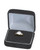 Soft black suede double ring jewelry gift box with matching suede interior.