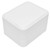 White leatherette watch box exterior with soft cushion top
