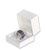 Pearl off-white textured hook ring jewelry box with matching pearl off-white interior