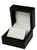 Glossy piano black wood earring or pendant jewelry display or presentation box with light pearl off-white interior