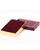 Rectangle pendant jewelry box with burgundy exterior with gold printed rim, gold foil bottom and velvet insert.