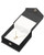 Black paper medium earring or pendant gift box with white interior pad and veil cover. Also includes a snap button close.