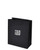 Medium matte black shopping bag with matching colored twisted handles.